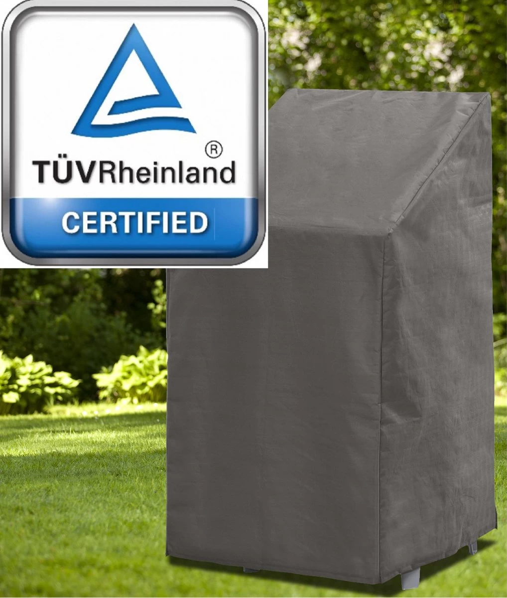 Weersbestendige Beschermhoes Stoel (4 Tot 6 Stapelstoelen) | 66 X 95 X 133/93 Cm (L) | Premium | Waterproof | TÜV Rheinland Gecertificeerd | Hoes Voor Tuin | Waterdicht | Solution Dyed (verkleuring Onmogelijk) | Grijs / Antraciet - Afbeelding 4