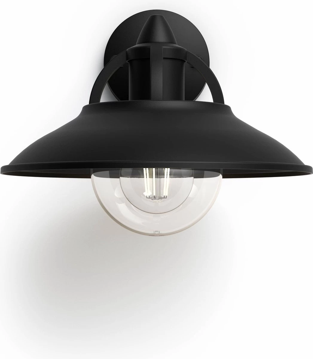Philips Mygarden Cormorant Wandlamp Buiten - Muurlamp - Tuinverlichting LED Buiten - Buitenlamp - Incl. Philips Hue White Filament Standaardlamp E27 - Zwart - Afbeelding 2