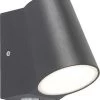 QAZQA Uma - Moderne LED Buitenlamp Met Bewegingsmelder | Bewegingssensor | Sensor Voor Buiten - 1 Lichts - D 120 Mm - Donkergrijs - Buitenverlichting
