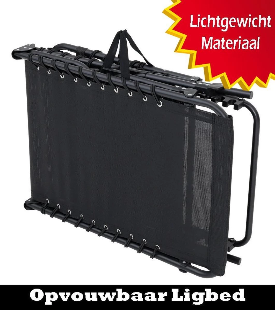 Opvouwbaar Ligbed | Ligstoel | Relaxstoel | Weersbestendig | Camping / Tuin / Zwembad / Balkon / Terras / Strand | Incl. Hoofdkussen | Verstelbaar | Luxe - Afbeelding 2