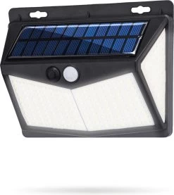Vivid Green Solar Buitenlamp Met Bewegingssensor 208 LED - Wandlamp Op Zonne Energie - Tuinverlichting - Waterdicht - Met Sensor - Lamp - Zwart