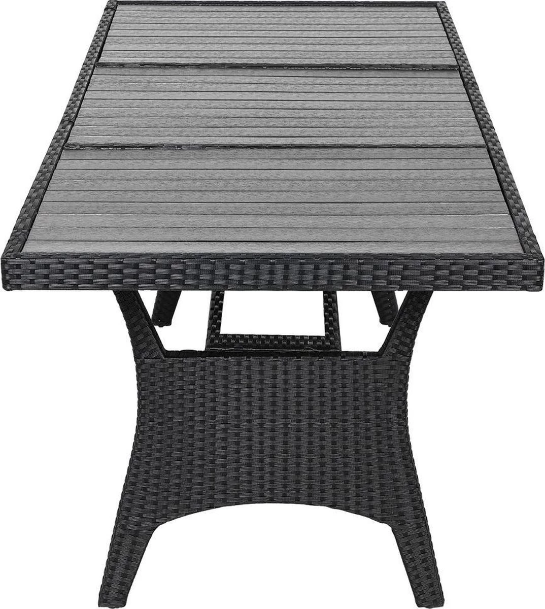 Casaria Polyrattan Tuintafel - WPC Tafelblad 190x90x74 Cm – Zwart - Afbeelding 10