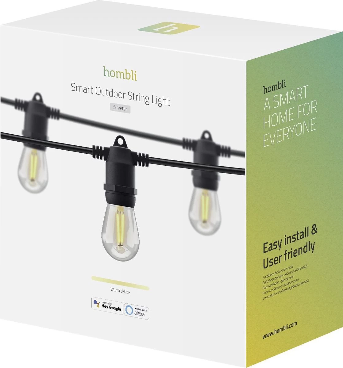 Hombli Smart Outdoor String Light 5m – Lichtsnoer Voor Buiten – Sfeerverlichting Voor In De Tuin, Balkon En Terras – Weerbestending IP65 - Afbeelding 11