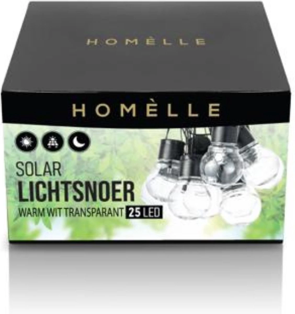 Homèlle Solar Lichtsnoer - 20 LED - 3+2 Meter - Warm-wit - ø5cm - Tuinverlichting Op Zonne-energie - Kerstverlichting - Buitenverlichting - Lichtslinger - Lampjes Slinger - Transparant - Afbeelding 6