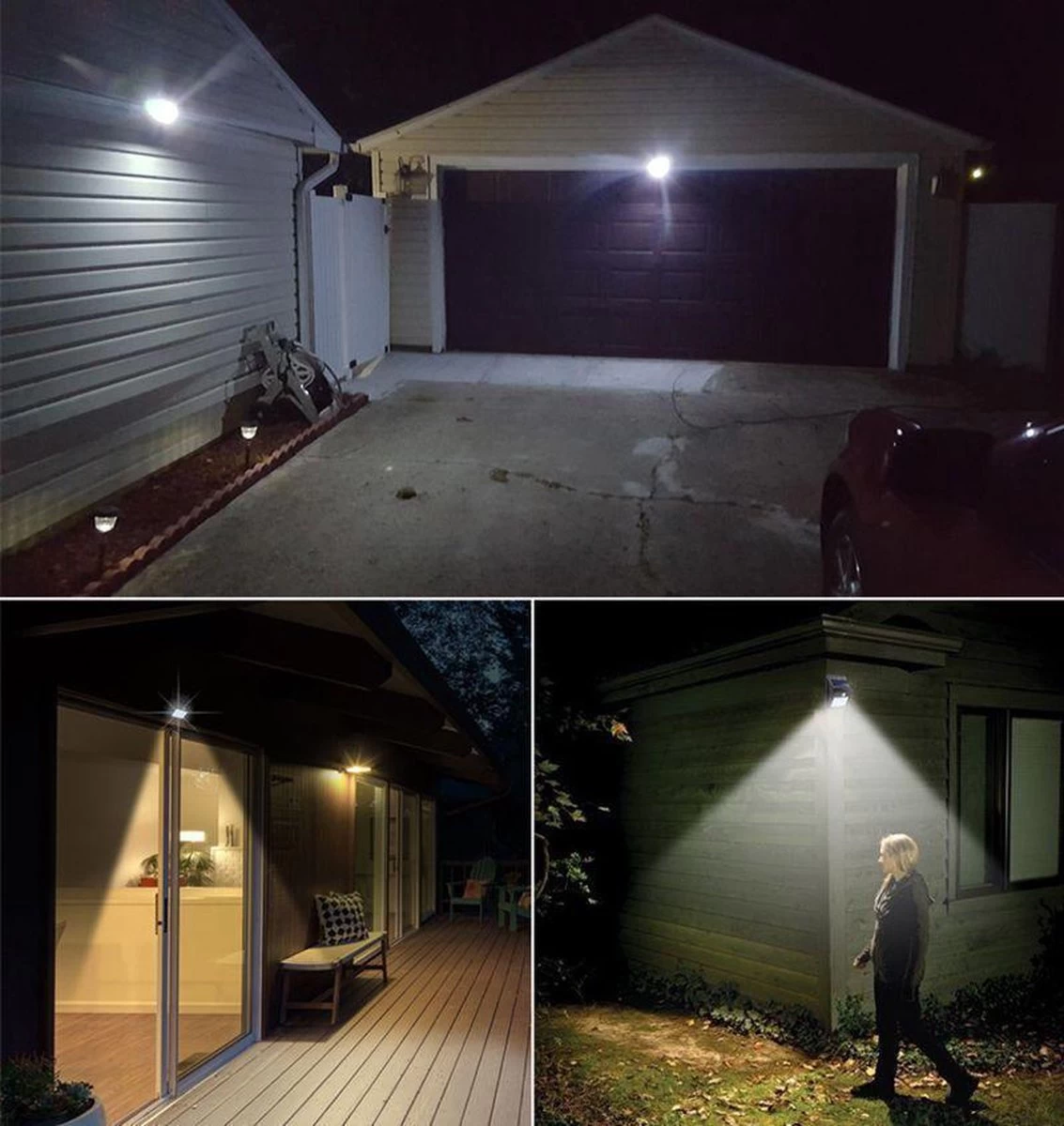 Solar LED Lamp Met Bewegingssensor - 20 LEDs - Zwart - Voor Buiten - Zonne-energie - Afbeelding 5