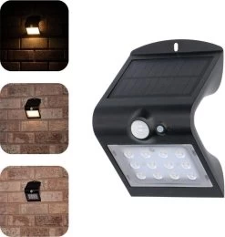 Proventa Solar LED Buitenlamp Met Bewegingssensor - Wandlamp Model Jerrel - Zwart