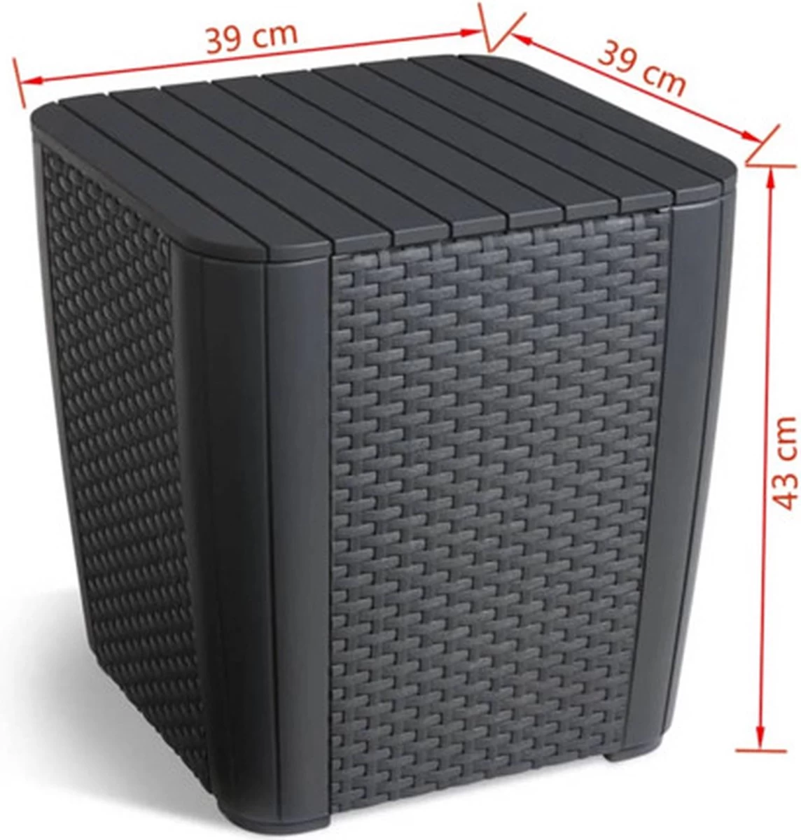 ALLIBERT Keter Luzon Opbergtafel - 39x39x43cm - Donkergrijs - Afbeelding 11