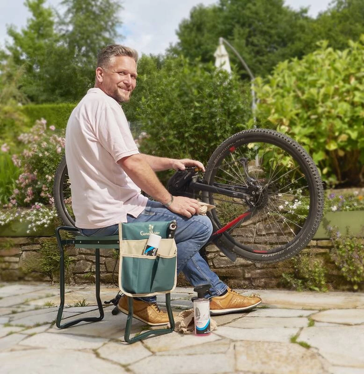 GartenMeister 2 In 1 XXL Zit- En Kniebank - Belastbaar Tot 150 Kg - Inclusief Praktische Gereedschapstas - Afbeelding 2