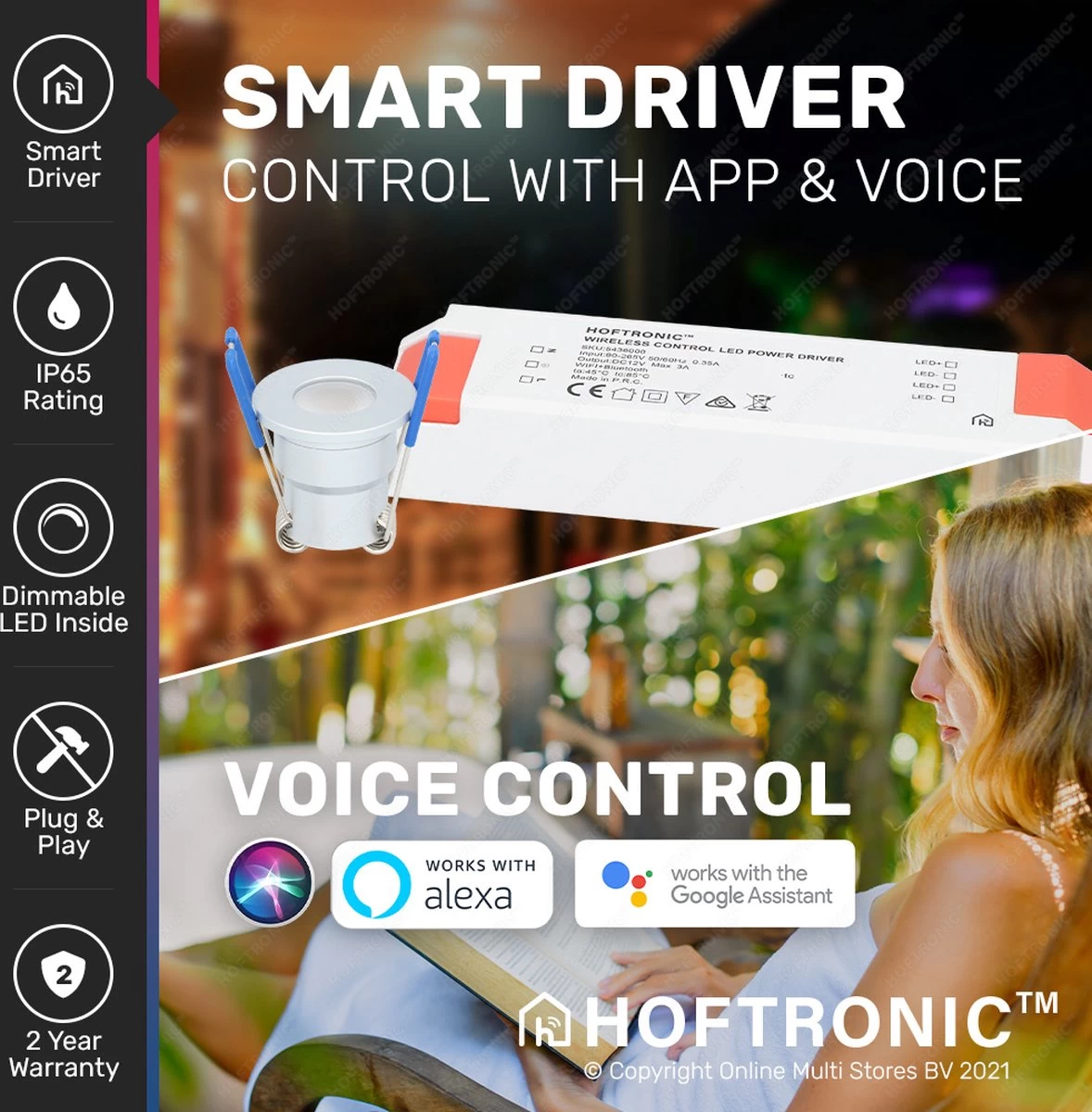 6x Milano RVS Smart LED Inbouwspots Complete Set - Wifi & Bluetooth - 12V - 3 Watt - 2700K Warm Wit - Veranda Verlichting - Voor Binnen En Buiten - Afbeelding 2