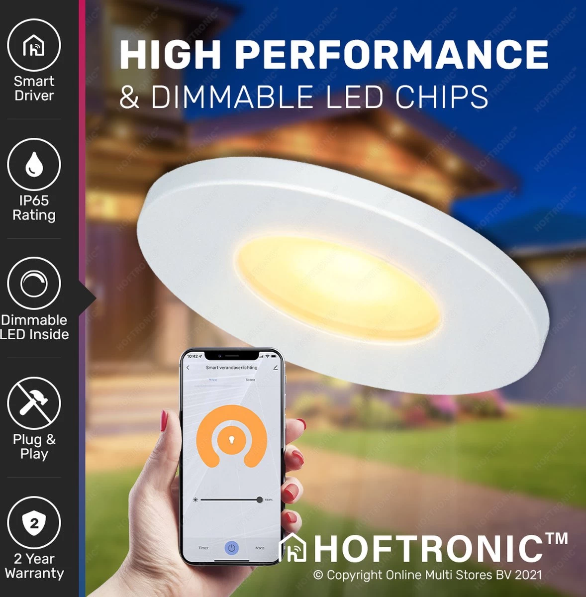 6x Milano RVS Smart LED Inbouwspots Complete Set - Wifi & Bluetooth - 12V - 3 Watt - 2700K Warm Wit - Veranda Verlichting - Voor Binnen En Buiten - Afbeelding 4