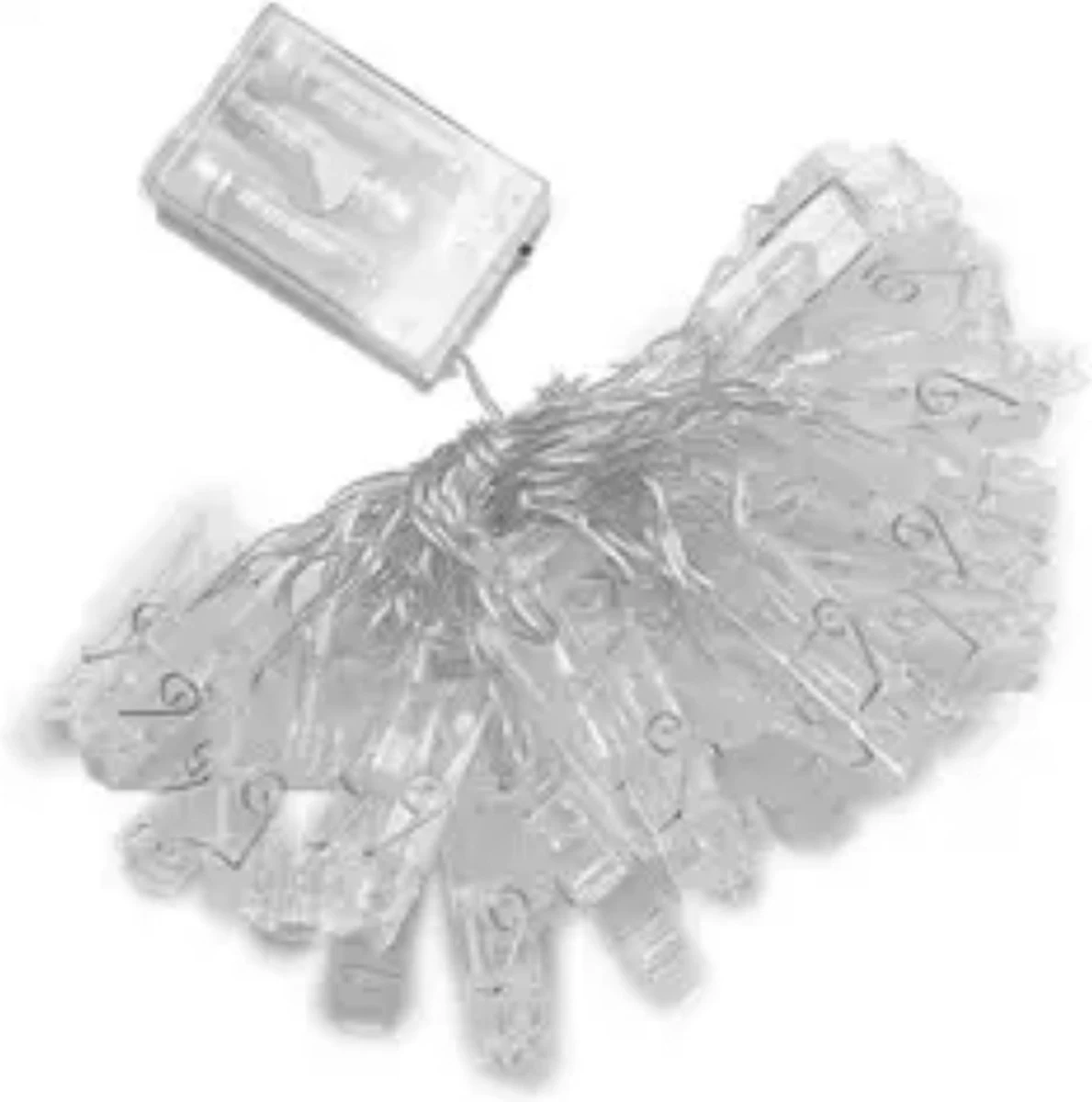 Foto Lichtsnoer Met Knijpers - Warm White - 3.0 Meter, 20 Lichtjes - LED - Wit Licht - Voor Foto's - Batterij - Afbeelding 3