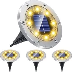 BOTC 4 X LED Solar Grondspot - Solar Tuinverlichting - Buitenlamp - Zonne-energie