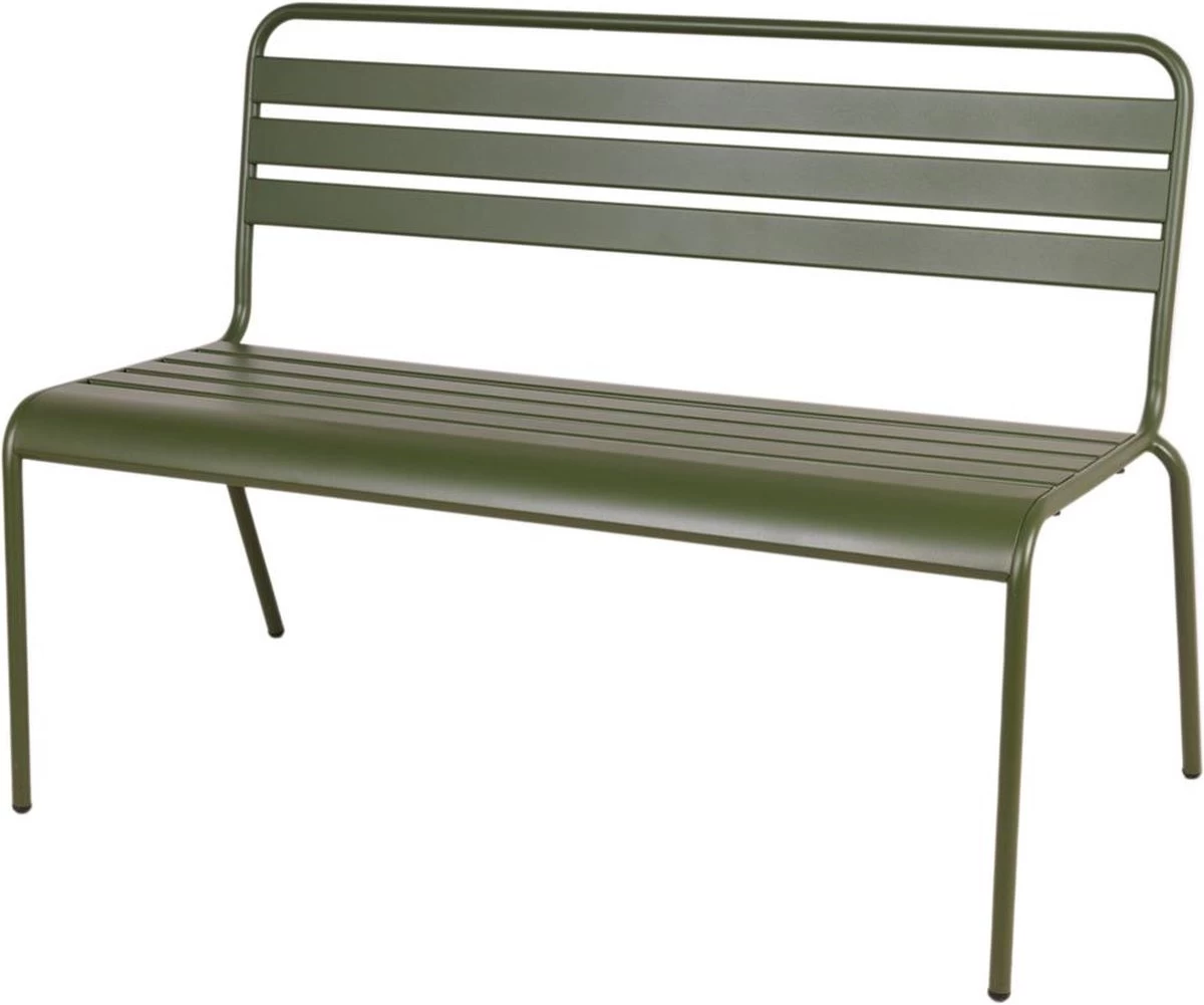 MaximaVida Metalen Tuinbank Max 120 Cm Olijfgroen