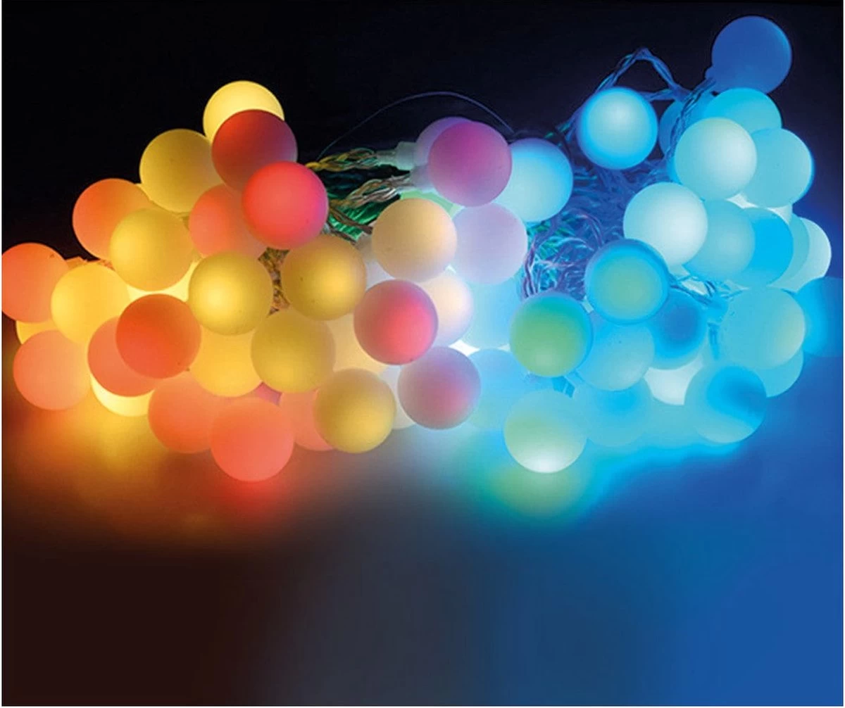 LED Multicolour Feestverlichting Prikkabel - 80 Lampen - 16 Meter - IP44 - Afbeelding 3