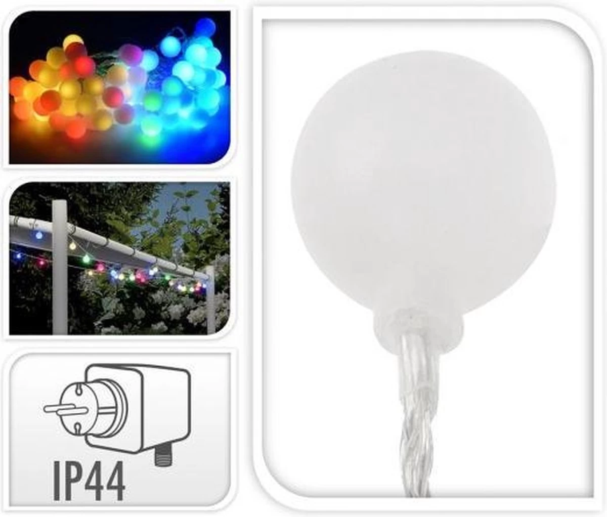 LED Multicolour Feestverlichting Prikkabel - 80 Lampen - 16 Meter - IP44 - Afbeelding 6
