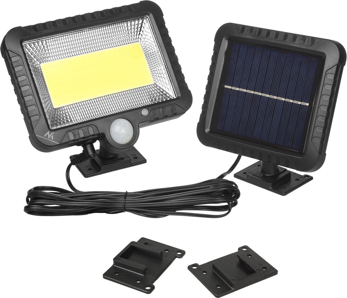 LED-schijnwerper Op Zonne-energie Met Bewegingssensor Maclean Energy IP44, 5W, 400lm, 6000K Koud Wit, Lithiumbatterij 1300 MAh, 5,5V DC MCE438 - Afbeelding 4