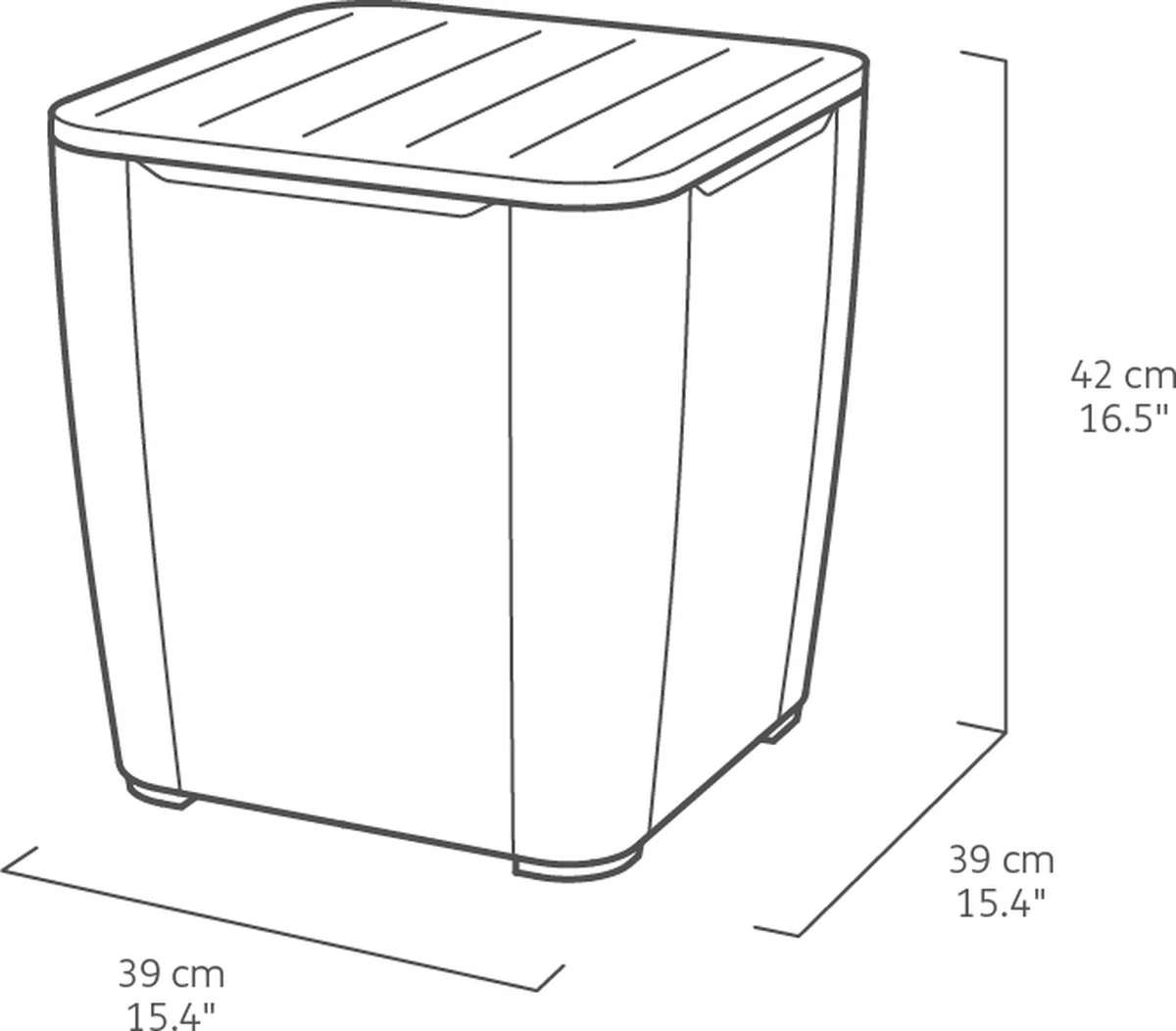 ALLIBERT Keter Luzon Opbergtafel - 39x39x43cm - Donkergrijs - Afbeelding 2