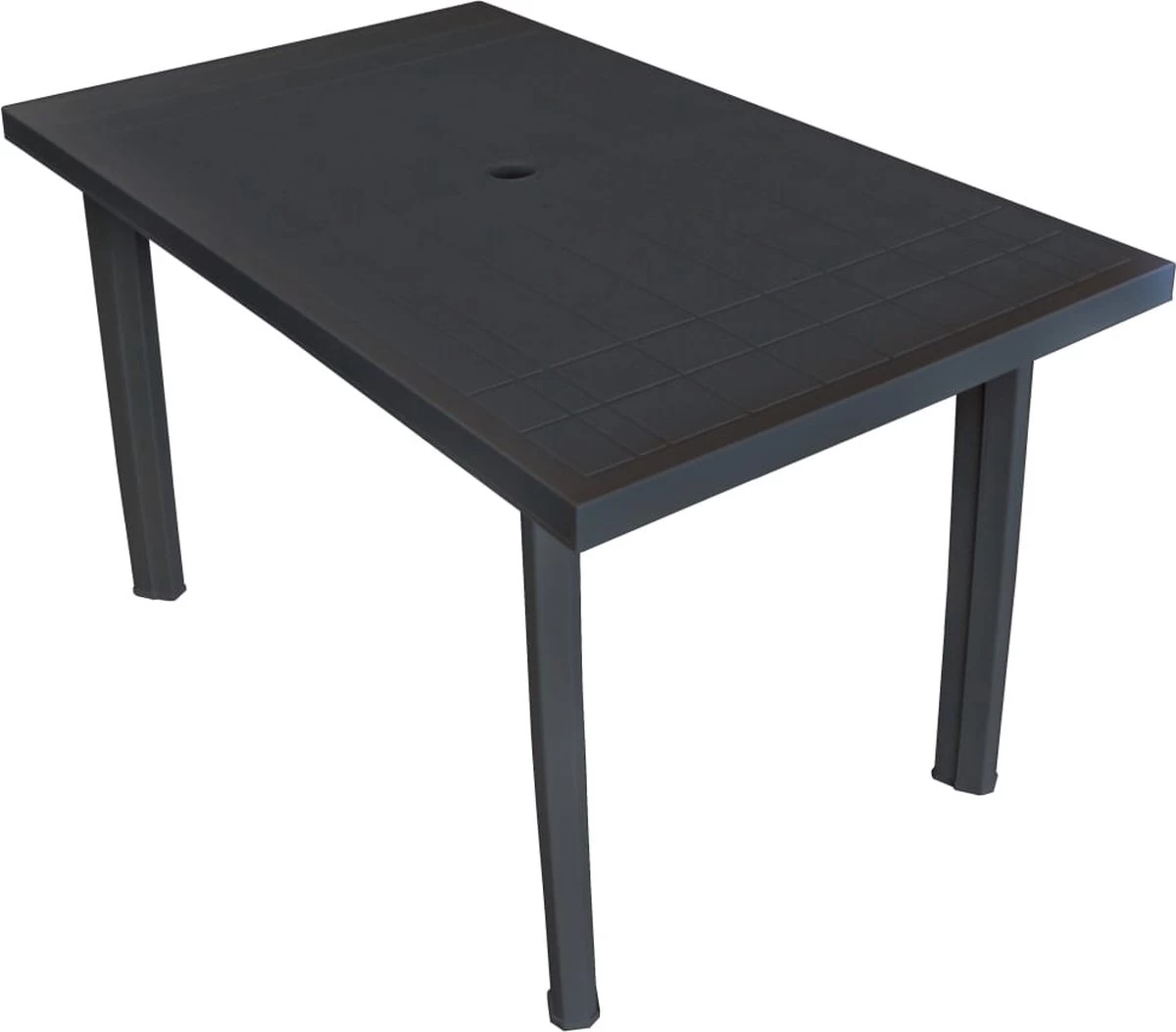 VidaXL Tuintafel 126x76x72 Cm Kunststof Antraciet - Afbeelding 9