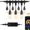 Nince Smart Tuinverlichting 15 Meter - Bedien Met Smartphone - Sfeerverlichting Voor In De Tuin - Lichtsnoer - Tuinverlichting Met Snoer - E27