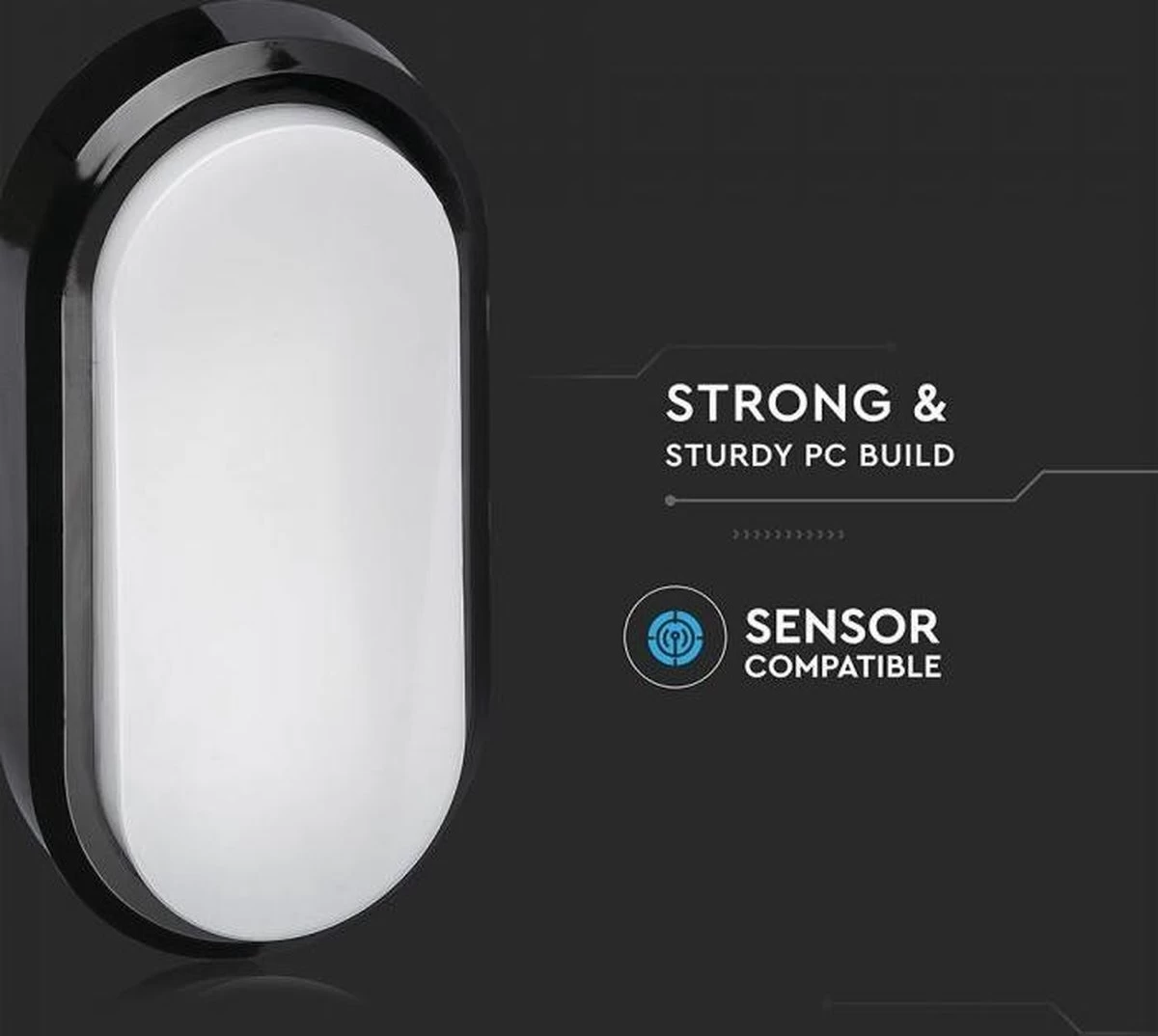 V-Tac Zwarte Ovale LED Plafondlamp Klein - Afbeelding 17