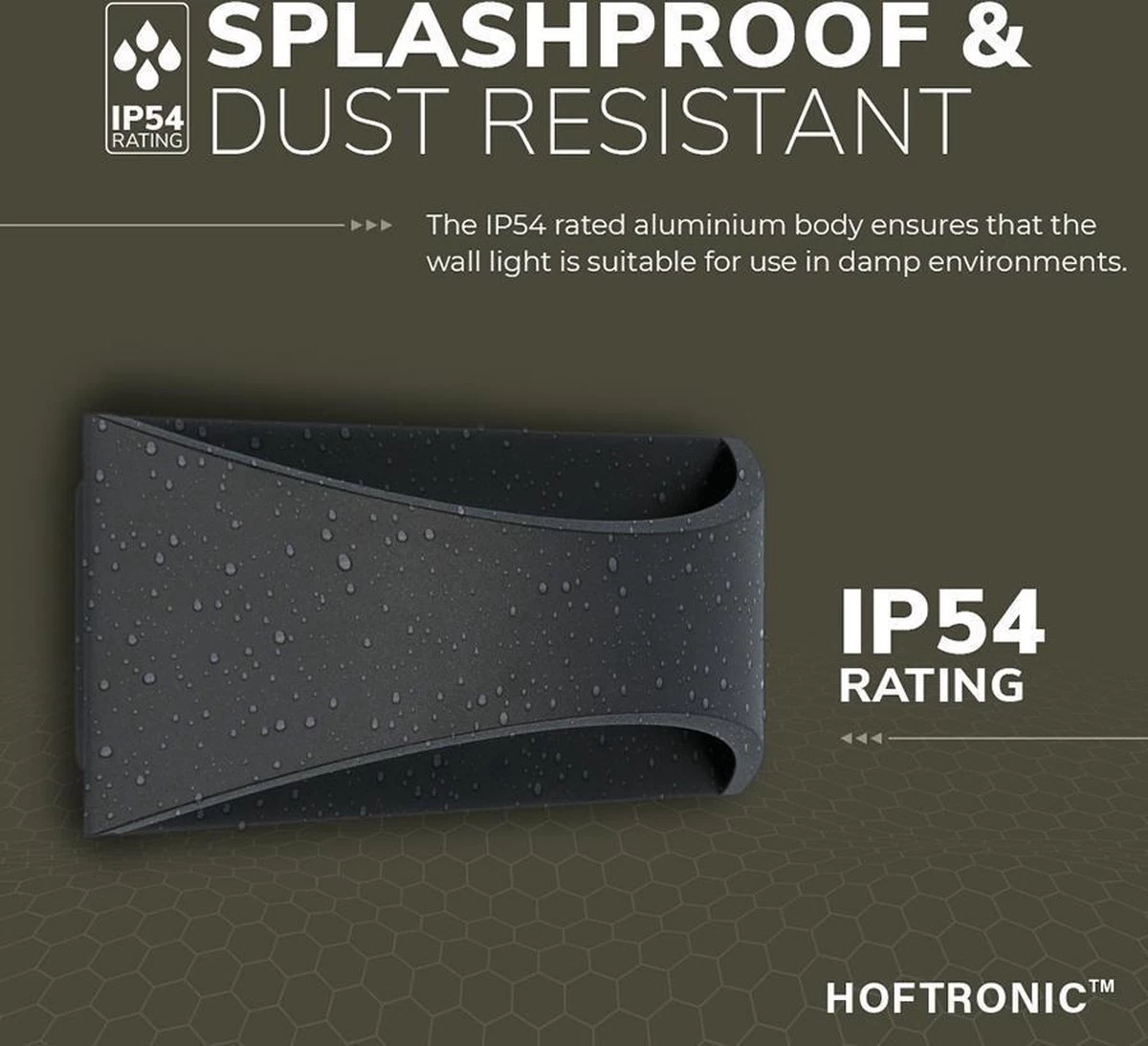 HOFTRONIC Lowa - LED Wandlamp Rechthoek - Up And Down Light (2 Lichts) - 6 Watt 3000K Warm Wit Licht - Modern Design - IP54 Waterdicht - Geschikt Als Binnen En Buiten Wandlamp - 3 Jaar Garantie - Afbeelding 15