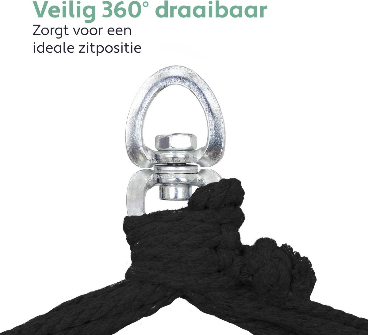 Vita5 XXL Hangstoel | Binnen&Buiten Hangnest | Incl. 2 Kussens En Boekenvak | Volwassenen&Kinderen | Hangmatstoel Tot 225kg | Grijs - Afbeelding 9