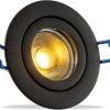 IP44 LED Inbouwspot Sadie - Badkamer Of Buiten - Ronde Spot - Zwart - Extra Warm Wit - 2700K - 4 Watt - Philips