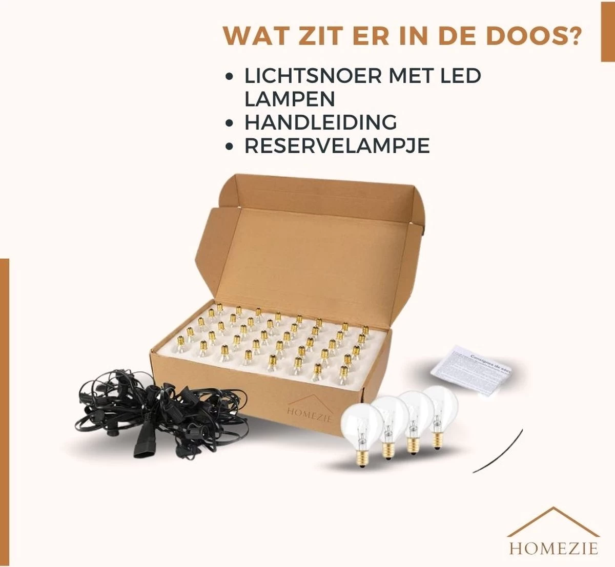 Homezie Lichtsnoer | 16 Meter | Waterdicht | 30 LED Bulbs | Lampjes Slinger | Tuinverlichting | Tuinverlichting Buiten Lichtsnoeren | Lichtsnoer Buiten | Prikkabel - Afbeelding 10
