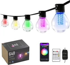 Lichtendirect- Smart Led - Lichtsnoer- 15 Meter- 25 Led Lampen- Met App Functie En Afstandsbediening- Tuinverlichting- Lichtsnoeren- Voor Buiten- Prikkabel- Buitenverlichting- Waterbestendig IP65- Prikkabel- Kerst Verlichting - Lichtslinger