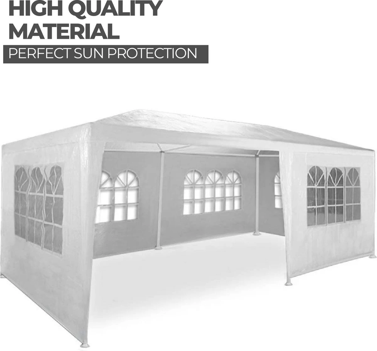 MaxxGarden Partytent - Paviljoen - 300 X 600 X 250 Cm - Met Zijwanden - Waterdicht Pro - 32mm Buizen – Wit - Afbeelding 5
