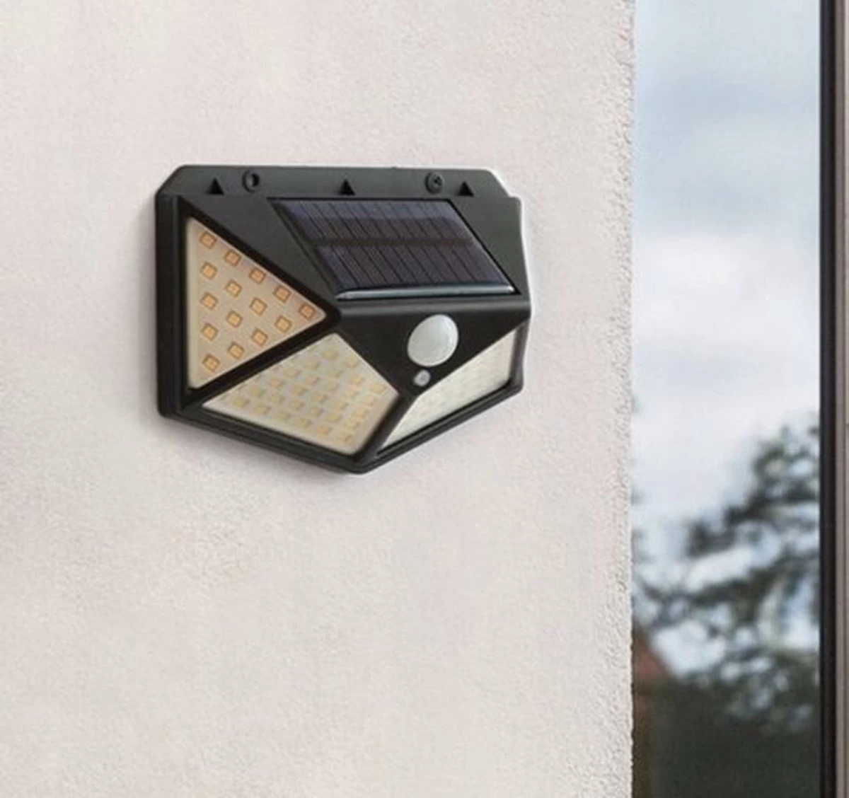 Solar Buitenlamp - Bewegingssensor - 100 LED - Waterdicht - Buiten & Tuin Sensor - Buitenverlichting Op Zonne-energie - Afbeelding 4