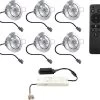 HOFTRONIC Sienna - Veranda Inbouwspots 6x3W - 12 Volt - Complete Veranda Set - 2700K Zeer Warm Wit - IP44 Waterdicht - Dimbare Inbouwspots Met Afstandsbediening - Kantelbaar - 5mm Diameter - 30mm Inbouwdiepte Voor Badkamer En Tuin