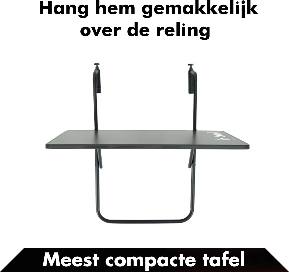 Balkontafel Inklapbaar – Zwart – 60 X 60 X 70 Cm – Hout Balkontafeltje Hangend Balkonbar Balkontafels Opklapbaar Hangtafel Balcony Table – Ophangbaar Voor Aan Het Balkon – Vouwtafel Wandtafel Inklapbare Tafel – Bijzettafel – Buiten Tafeltje Klaptafel - Afbeelding 7