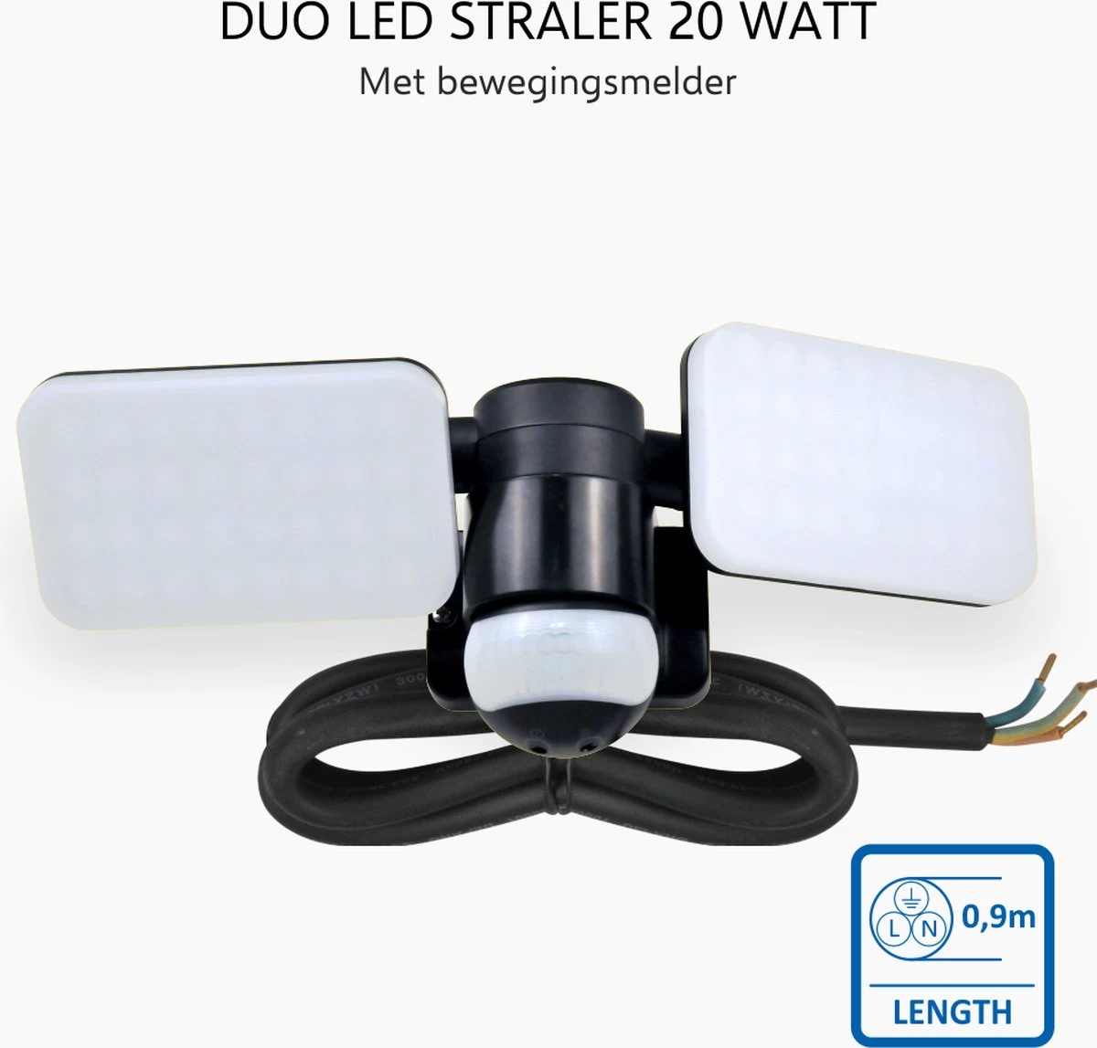 ELRO LF70 Duo LED Buitenlamp Met Bewegingssensor – 2x 10W – 1200LM – IP54 Waterdicht - Zwart - Afbeelding 6