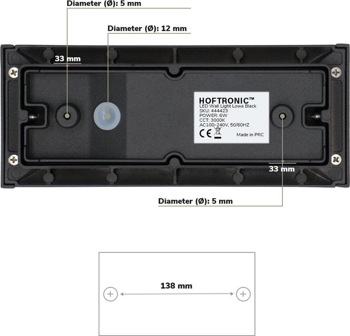 HOFTRONIC Lowa - LED Wandlamp Rechthoek - Up And Down Light (2 Lichts) - 6 Watt 3000K Warm Wit Licht - Modern Design - IP54 Waterdicht - Geschikt Als Binnen En Buiten Wandlamp - 3 Jaar Garantie - Afbeelding 12