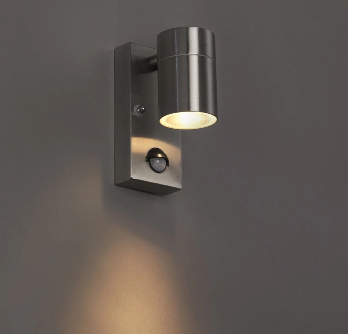 QAZQA Solo - Moderne Buitenlamp Met Bewegingsmelder | Bewegingssensor | Sensor Up Down Voor Buiten - 1 Lichts - D 105 Mm - Staal - Buitenverlichting - Afbeelding 10