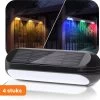 HEKO Solar® Tuinverlichting Dense - 4 Stuks - Solar Tuinverlichting Op Zonneenergie - Solar Wandlamp Buiten - Dag Nacht Sensor - 11 LEDs - RGB - Warm Wit Licht - Met Schroeven