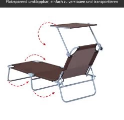 Outsunny Ligstoel Ligbank Voor Buiten Ligstoel Voor Op Het Strand Inklapbaar Met Zonnedak 3 Kleuren 84B-001