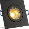 IP44 LED Inbouwspot Finley - Badkamer Of Buiten - Vierkante Spot - Zwart - Warm Wit - 3000K - 5 Watt - Philips