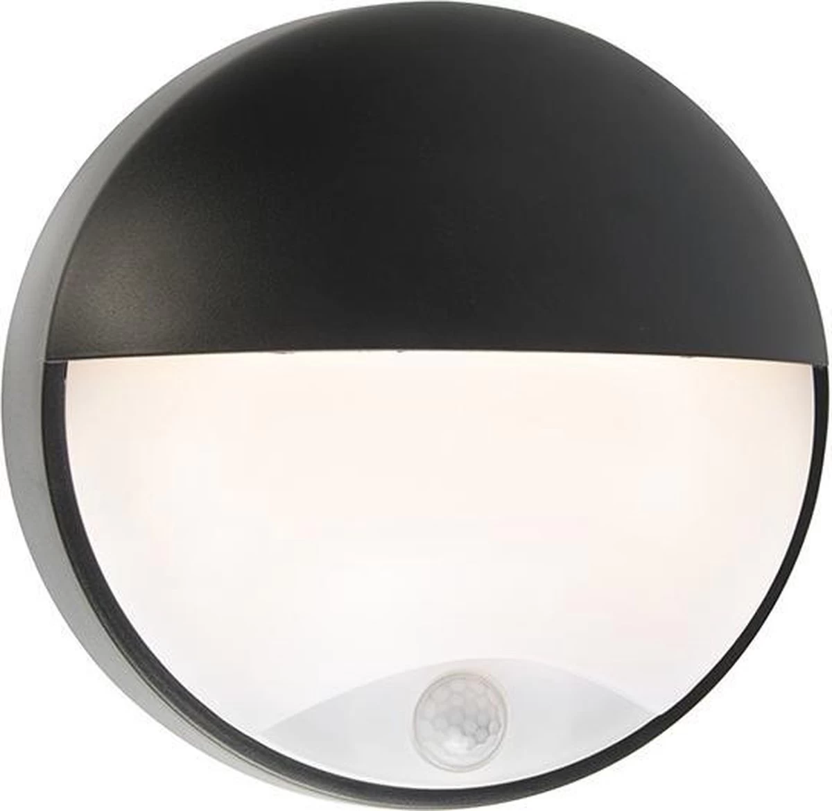 QAZQA Hortus - Moderne LED Buitenlamp Met Bewegingsmelder | Bewegingssensor | Sensor Voor Buiten - 1 Lichts - D 80 Mm - Zwart - Buitenverlichting - Afbeelding 3