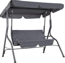 Merkloos Casaria Hollywood Schommel - Antraciet - Incl. Zonnekap