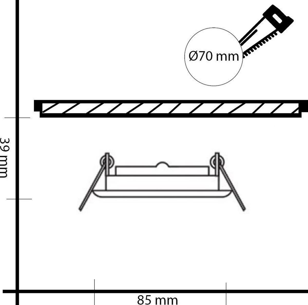 HOFTRONIC™ LED Inbouwspots 3 Spots - Zwart - Rond - IP65 - GU10 - Dimbaar - Spot Bari - 5 Watt 2700K Warm Wit - Afbeelding 12