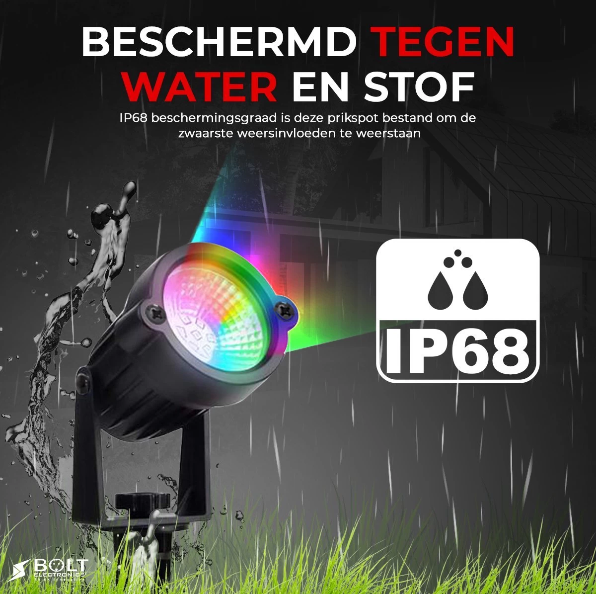 Bolt Electronics ® Tuinspot – Tuinverlichting LED Buiten – Hanglamp Buitenverlichting – Prikspot Buitenlamp - RGB Lamp – Bedienbaar Via App Tuinlamp – IP68 Waterdicht Muurlamp – Wandlamp – Verlichting Terras En Tuin – 9 Stuks - Afbeelding 3