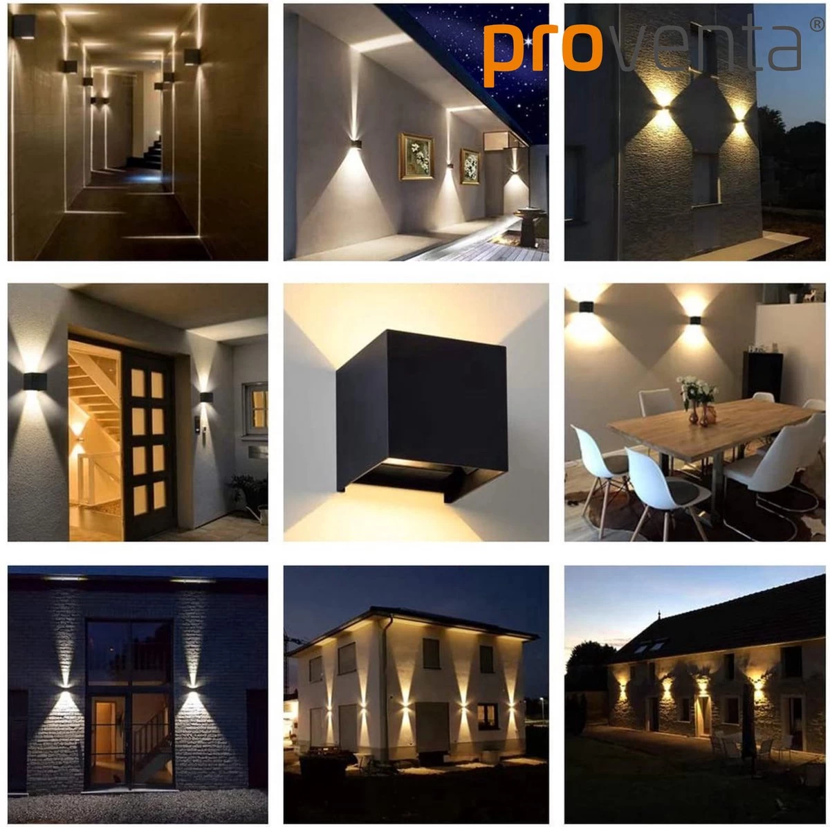 Proventa® Kubus Wandlamp Binnen - Dimbaar - Voor Woonkamers & Slaapkamers - Zwart - Afbeelding 6