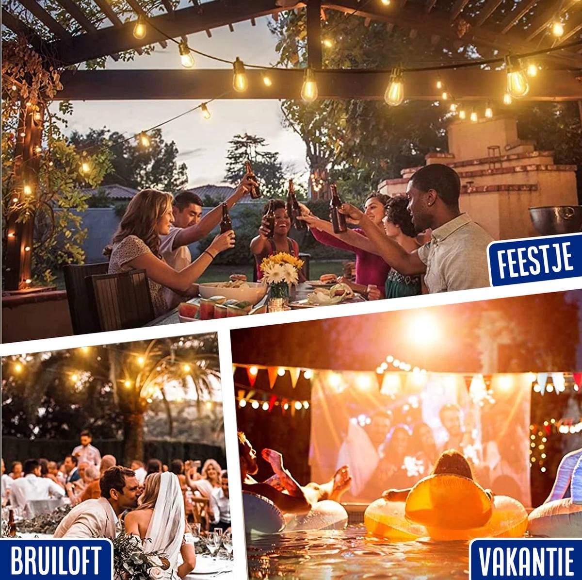 SHINE - Lichtsnoer - Lichtslinger Op Zonne-energie - Solar Led Prikkabel - Feestverlichting - Lampjes Slinger - Tuinverlichting - Vintage Basic Sfeerverlichting - 10 Meter En 12 Led Plug-In Lampen - Afbeelding 7