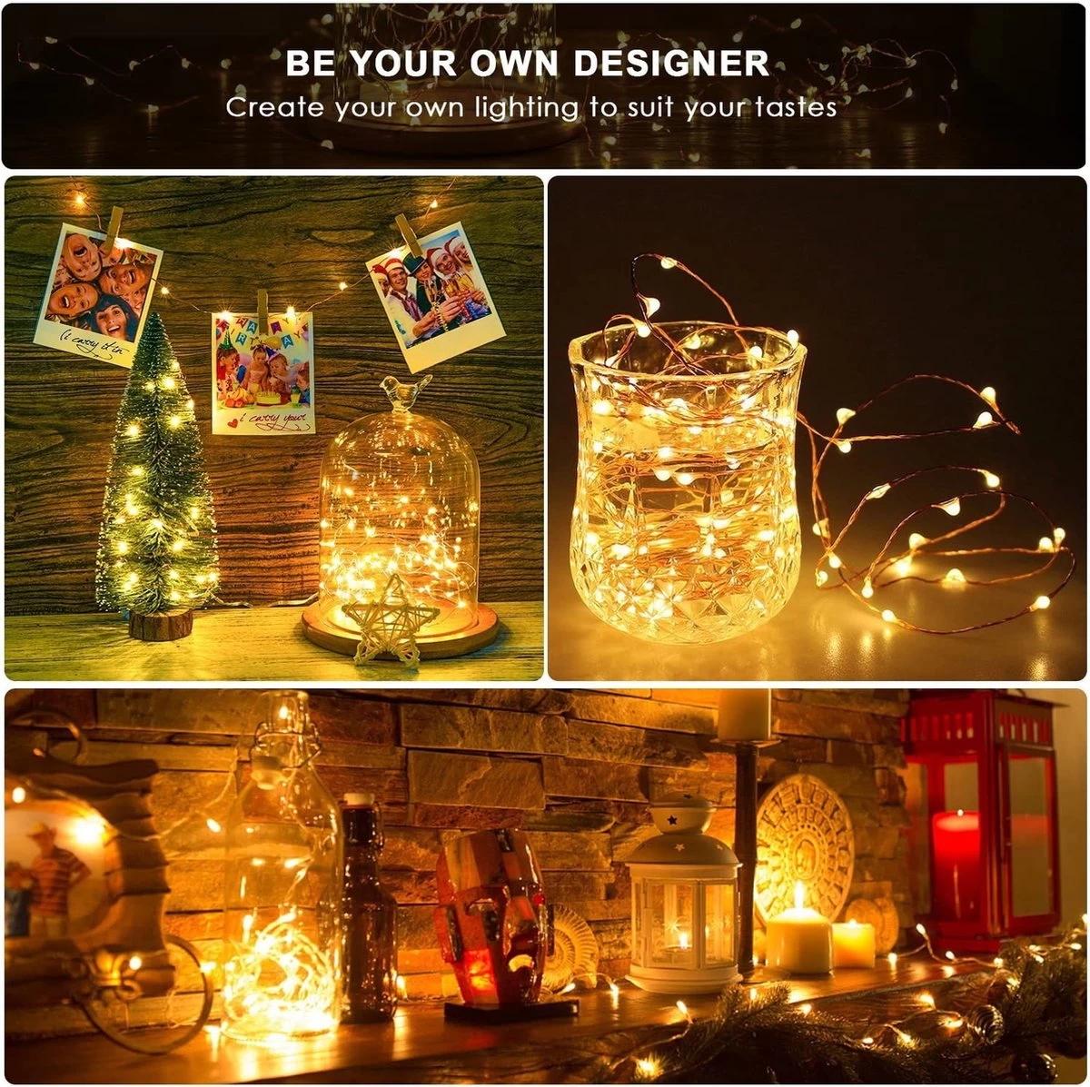 BOTC Lichtsnoer Binnen En Buiten Met Afstandsbediening - Fairy Lights 10 Meter - LED Lampjes Slinger - Soothe Lichtsnoer Binnen - Op Batterijen - Warm White - Afbeelding 5