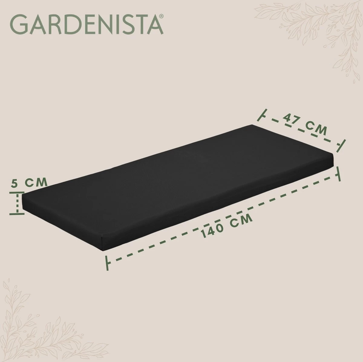 Gardenista Tuinbankkussen - Patio Meubilair Buiten 3-zitter BankKussen Voor Tuin -tuinkussen Voor Tuin Bank - Zachte En Lichtgewicht Waterbestendig Materiaal - 140cm X 47cm - Afbeelding 5