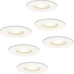 HOFTRONIC - 6x Bari LED Inbouwspots Badkamer Wit - GU10 LED Spots Inbouw - 5W 400lm - 4000K Neutraal Wit Licht - IP65 Waterdicht - Inbouw Spots Plafond - Plafondspots Voor Woonkamer, Keuken, Slaapkamer En Buiten