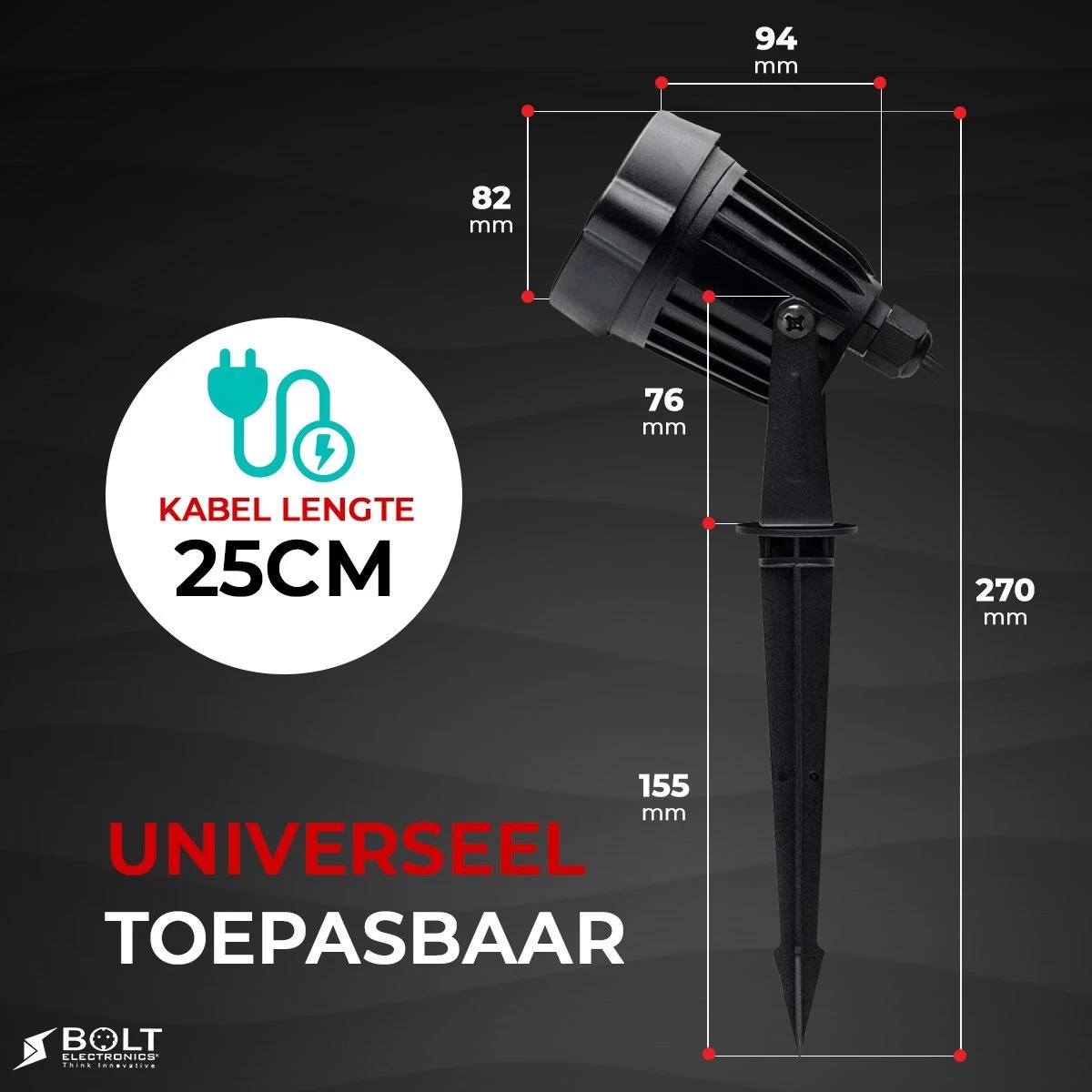 Bolt Electronics ® Tuinspot – Tuinverlichting LED Buiten – Hanglamp Buitenverlichting – Prikspot Buitenlamp - RGB Lamp – Bedienbaar Via App Tuinlamp – IP68 Waterdicht Muurlamp – Wandlamp – Verlichting Terras En Tuin – 9 Stuks - Afbeelding 2