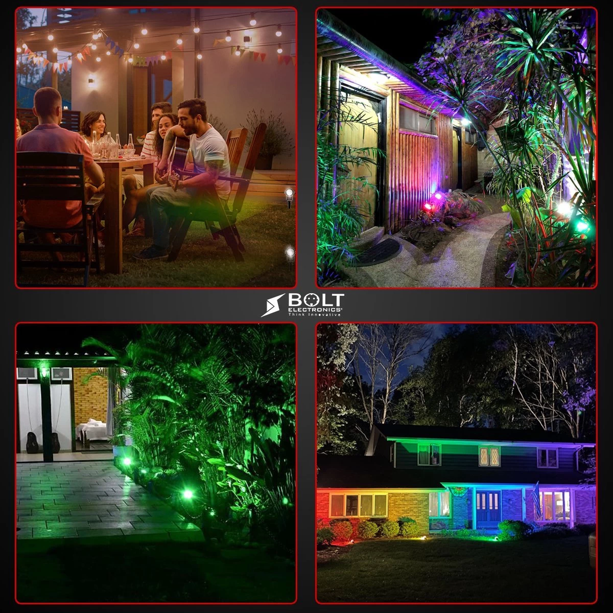 Bolt Electronics ® Tuinspot – Tuinverlichting LED Buiten – Hanglamp Buitenverlichting – Prikspot Buitenlamp - RGB Lamp – Bedienbaar Via App Tuinlamp – IP68 Waterdicht Muurlamp – Wandlamp – Verlichting Terras En Tuin – 9 Stuks - Afbeelding 4